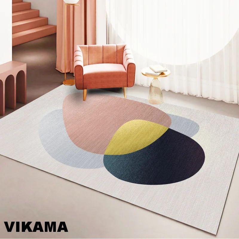 Crystal Velvet Light Luxury Scandinavian Simple Style Living Room Carpet Modern Simple Sofa Coffee Table Rug Bedroom Mat