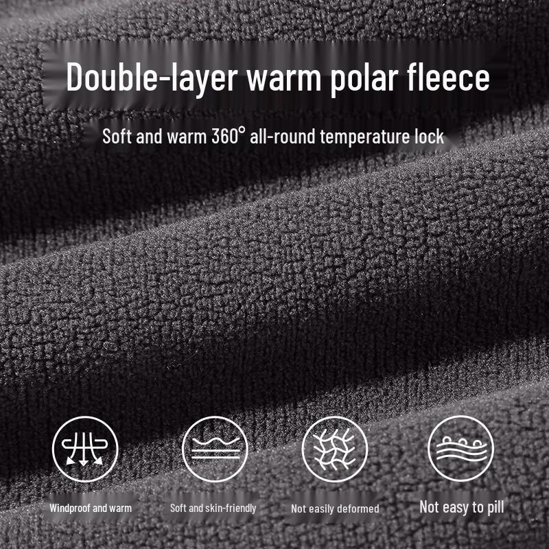 JEANSWEST LIFE Men's Casual Stand Collar Double-Sided Fleece Jacket