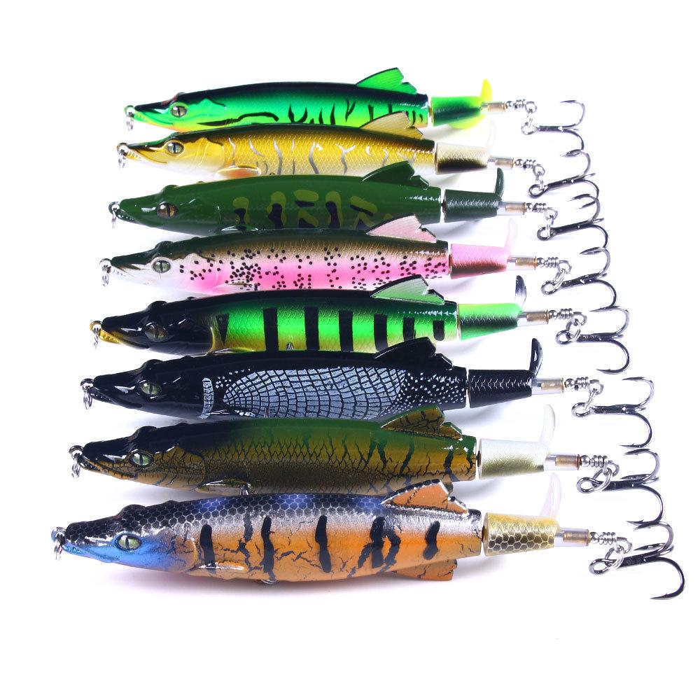 Tractor Crank Lure Set Surface Fishing Long-casting Floating ABS Live Bait Boxed Kit; Propeller-style Lure Freshwater Pike