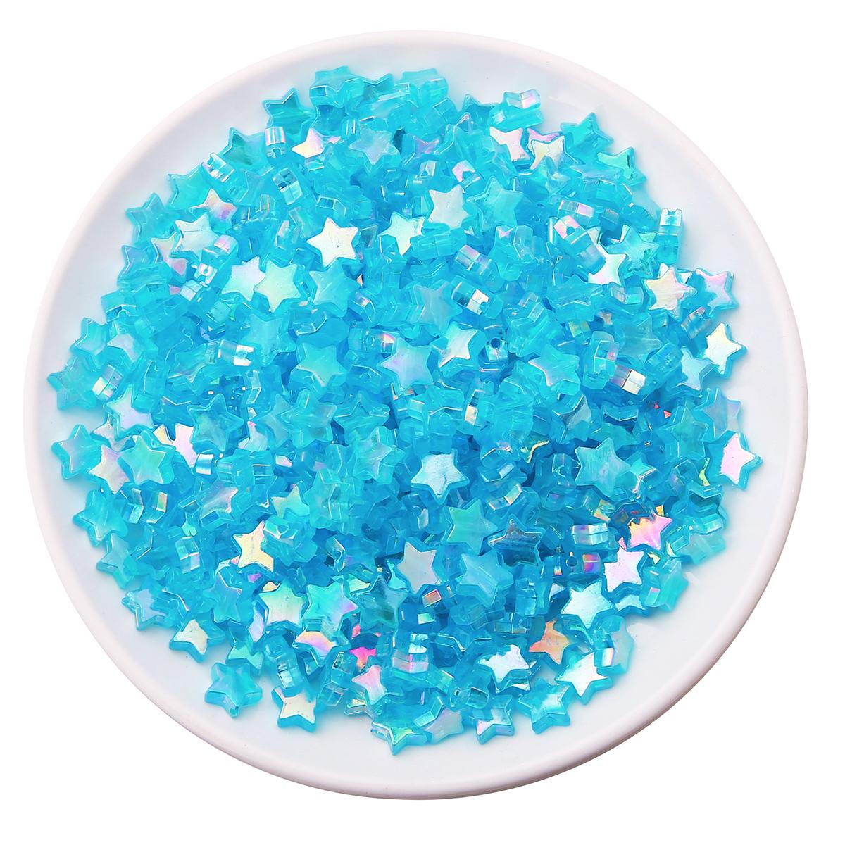 

100 шт. П’ятикутна зірка AB кольору у формі серця, акрилові розпірні намистини для виготовлення ювелірних виробів 8x9mm бірюзовий