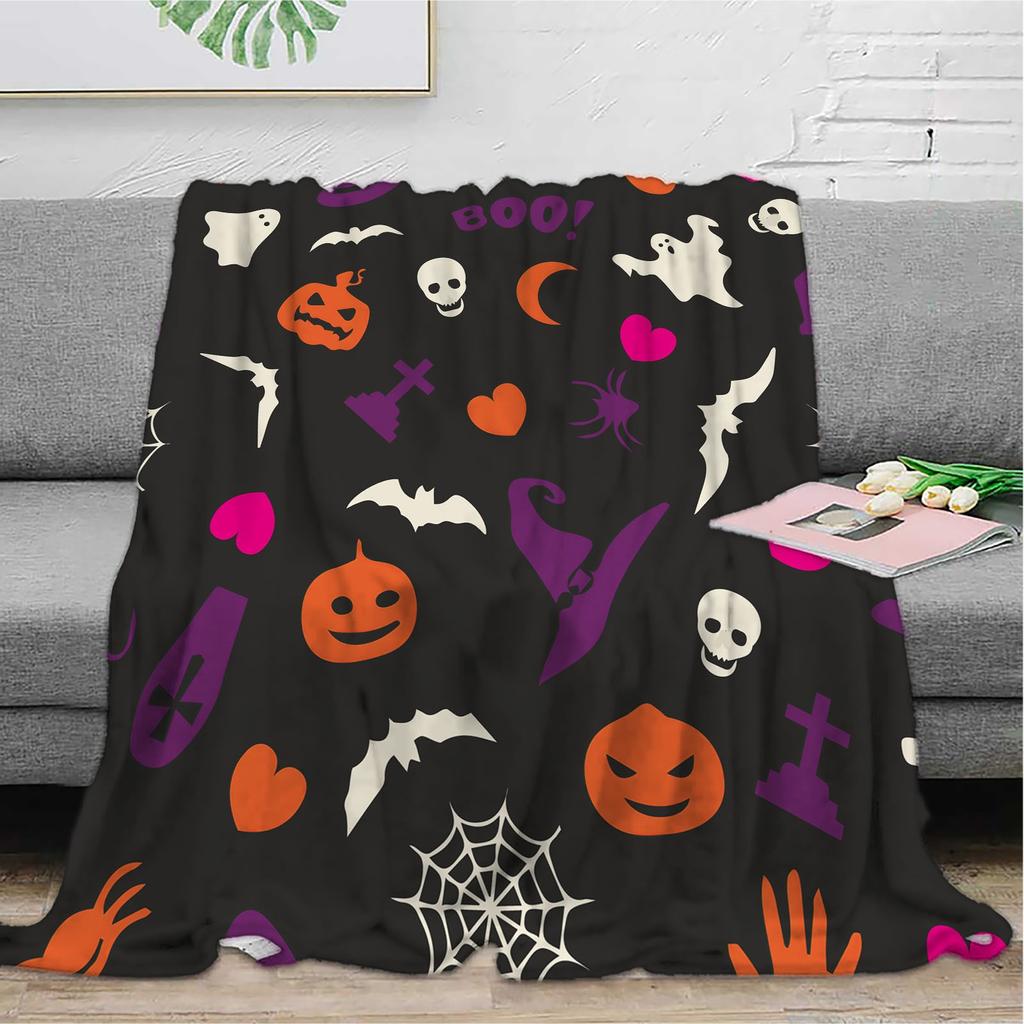 Koc z nadrukiem na Halloween