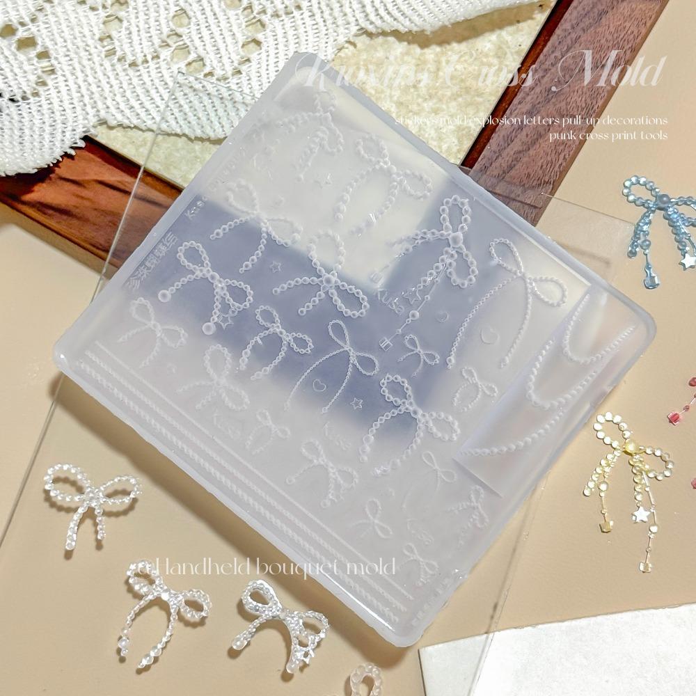 New Silicone 3D Bowknot Nail Art Mold Cute Butterfly Nail Manicure Mold Nail Stamp Nail Accessories белый