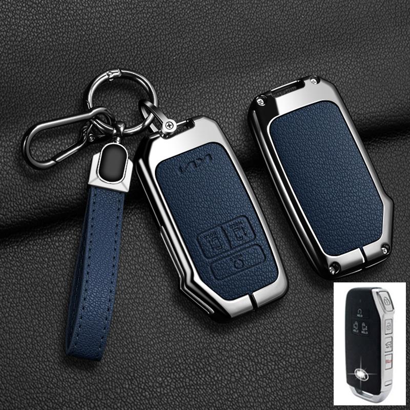 7 Buttons Car Key Case Cover for Kia K5 K3 K4 Sportage Carnival Sedona Zinc Alloy Leather Shell Fob Holder Keychain Accessories
