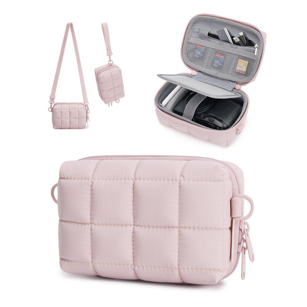 

2 Carrying Ways Digital Camera Case Puffy Thickened Storage Bag Soft Shockproof Camera Insert Pouch Outdoor Photography розовый