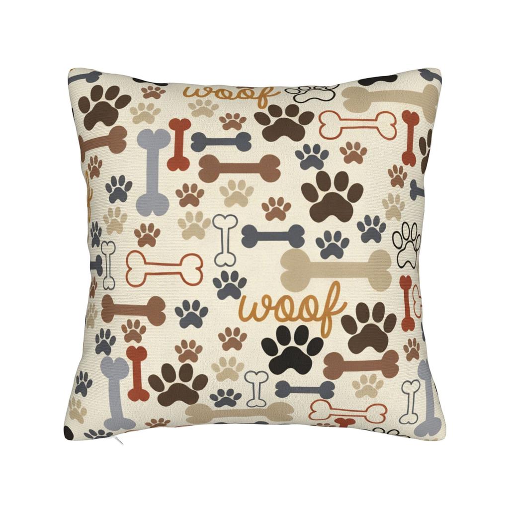 Pillow Cover Dog Paw Print And Bone Morden Pillow Case For Chair Sofa Home Decor Pillowcases