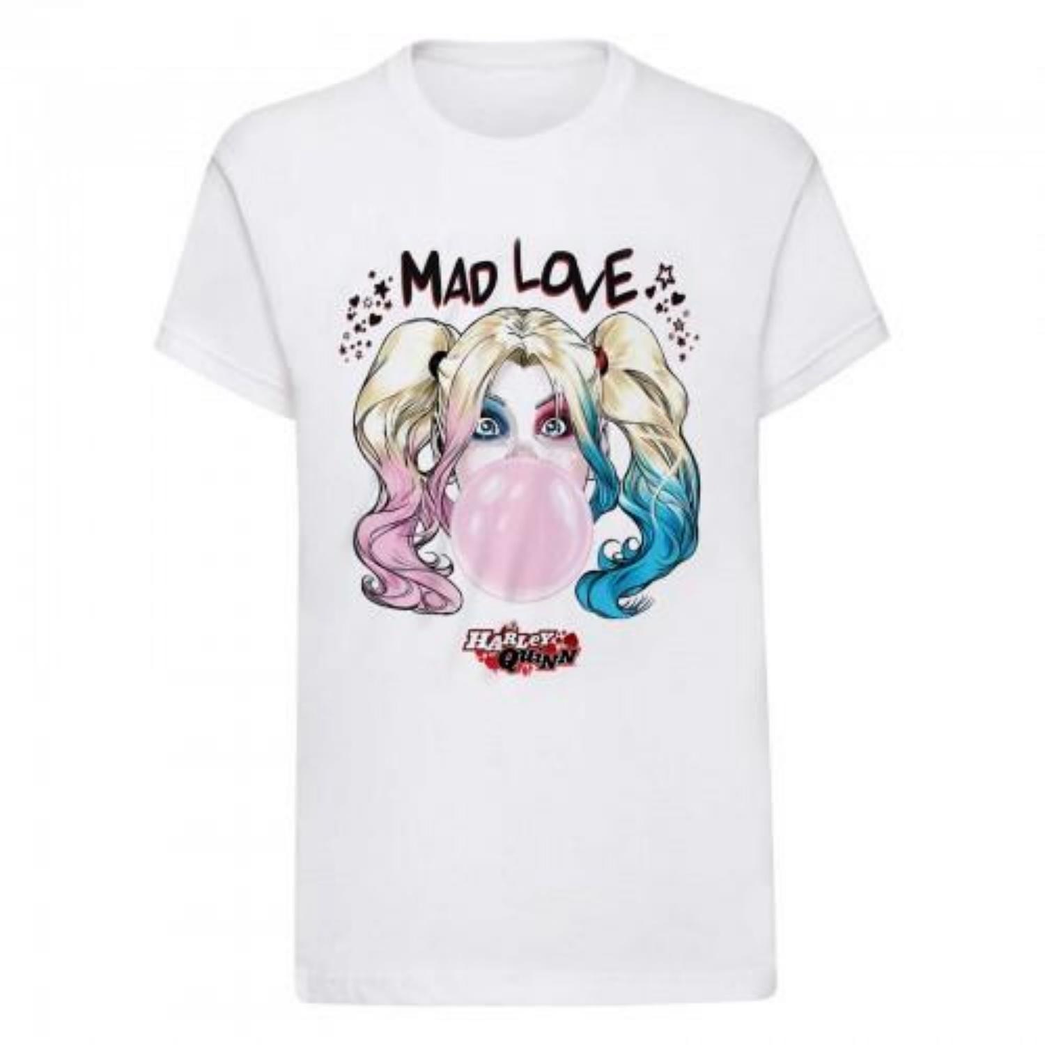 

Бэтмен Унисекс Взрослая Футболка Безумная Любовь Харли Квинн S разноцветный