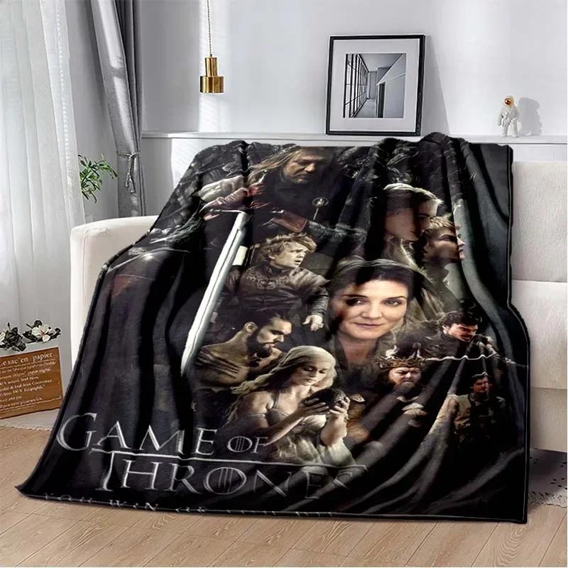 Game Dragon Plush Throw Blanket TV Series Thrones Fleece Bedspread Blanket Flannel Bedding Square Picnic Wool Soft Blanket