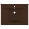 VidaXL Lavabo avec Trou de Robinet Vasque à Poser de Toilette Lave-mains de Salle de Bain Salle Cosmétique Marron Foncé Mat 147028