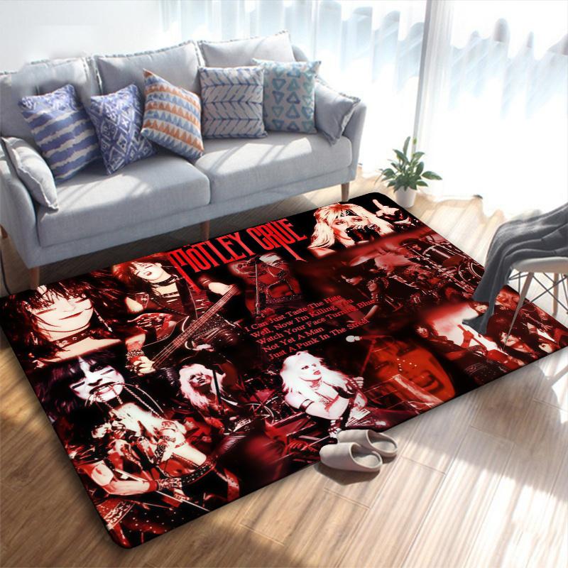 Mötley Crüe Carpet Rug for Living Room Bedroom Home Sofa Decoration,Kids play Non-slip Floor Mat