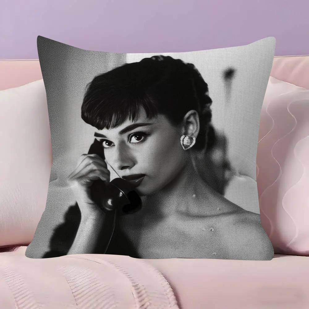 Audrey Hepburn Lipstick Pillowcase Toon Gift Cushion Cover Bedroom Home Sofa Chair Seat Decor Pillow Case