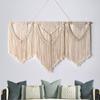 Large Macrame Wall Hanging Tapestry  with  Wooden Stick Hand-Woven Bohemia Tassel Curtain Tapestry Wedding Backgrou Boho Decor