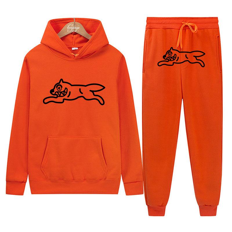 

2023 Осень/Зима, новая мужская модная молодежная толстовка с принтом «Летящая собака», свитер, брюки, утолщенный повседневный спортивный комплект XXXL