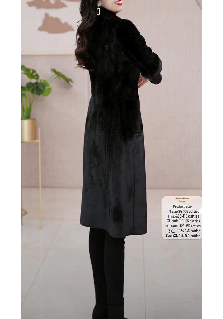 Women's Autumn/Winter 2025 Woolen Coat with Plush Velvet Lining - Slimming and Stylish
