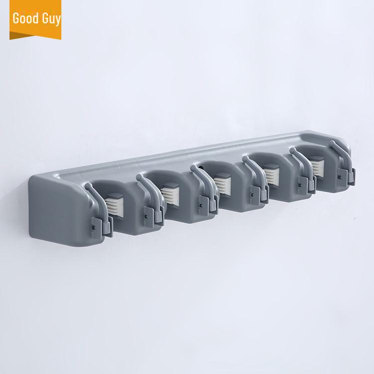 Multifunctional Mop and Broom Holder Rack with Hooks