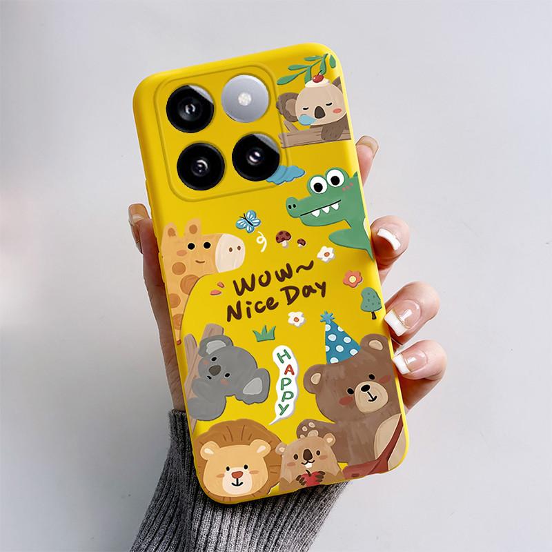 

For Xiaomi Mi 14T Pro Case Cute Cartoon Cat Dog Fox Painted Cover Silicone Phone Case For Xiaomi 14T Pro 14TPro Mi14T Soft Funda Xiaomi 14T Pro