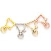 10Pcs Cat Shapehollow Key Chain Key Ring Keychain Diy Accessories Lobster Clasp