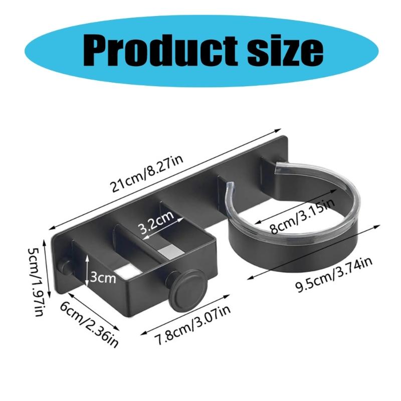 Self Adhesive Installation Blow Dryer Rack Convenient Hair Dryer Wall Shelf Aluminum Stand Holder for Bathrooms