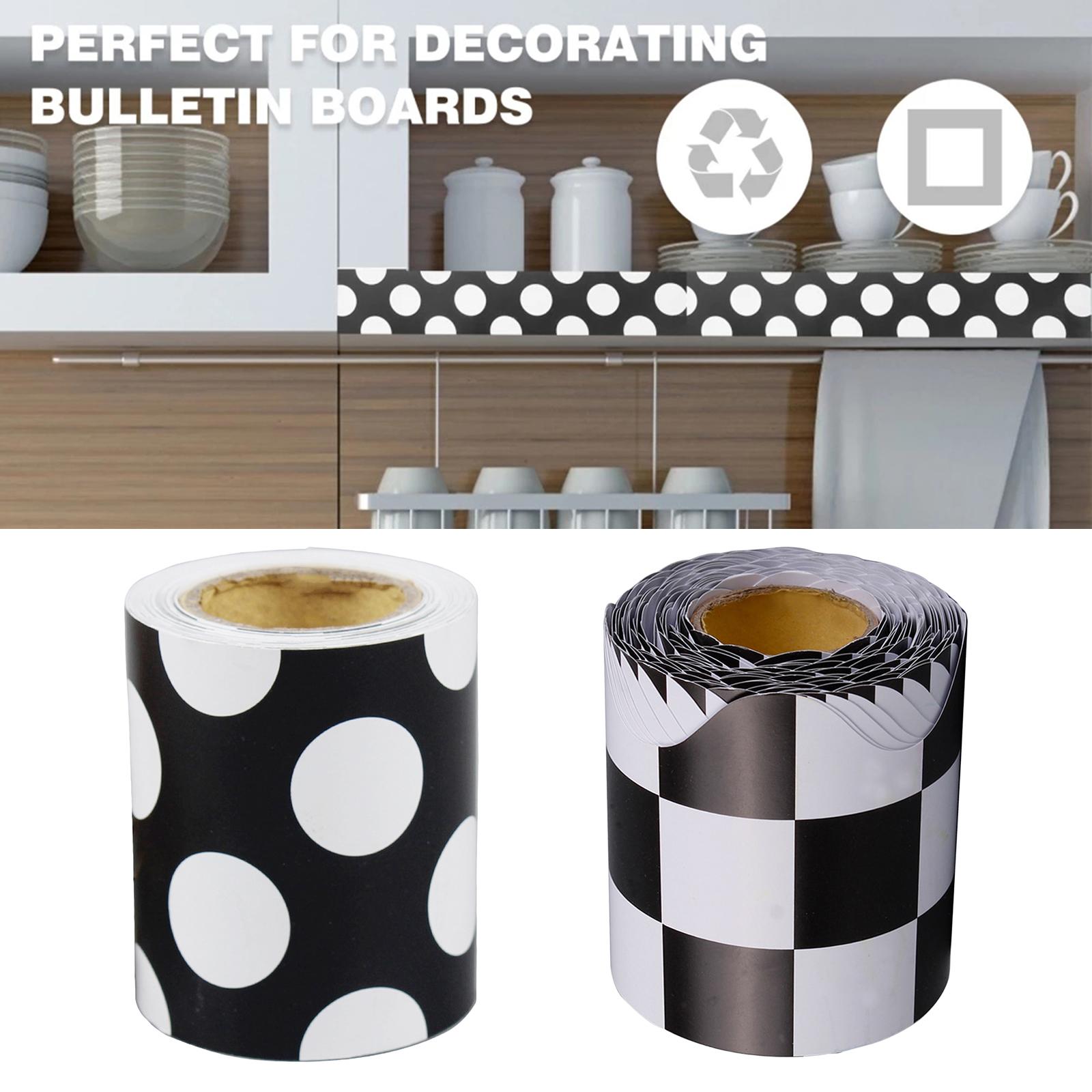 

Bulletin Board Decorative Border Bulletin Borders Stickers Self- Blackboard Border for Classroom School Decoration 8cm x 10meters