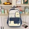 High Value College Style Sweet Contrasting Color Splicing Backpack High School Students Large Capacity Backpack