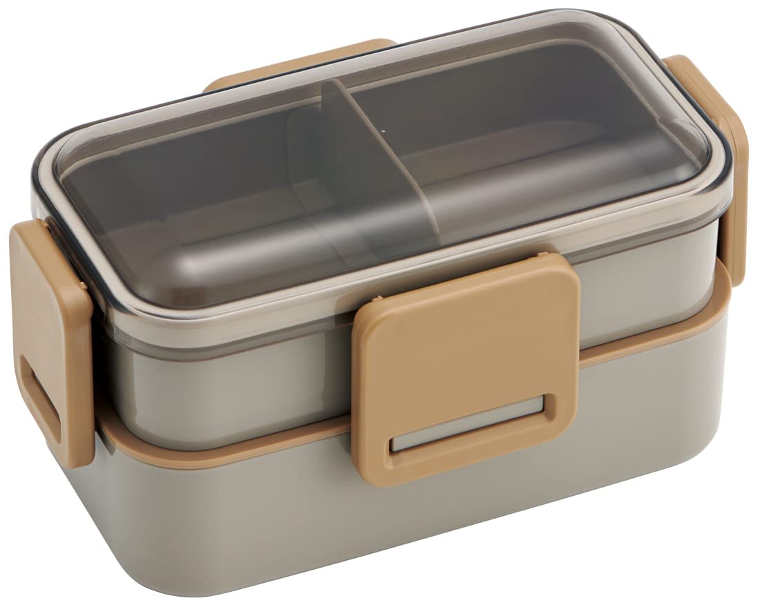 

Skater Bento 600ml Made in for with a Soft Dishwasher and Microwave Nature Color Mauve Gray Box, 2-Tier, Capacity, Japan, Women, Dome-Shaped Lid,