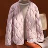 New light and thin cloud V-neck down with water ripple women's white duck down short coat