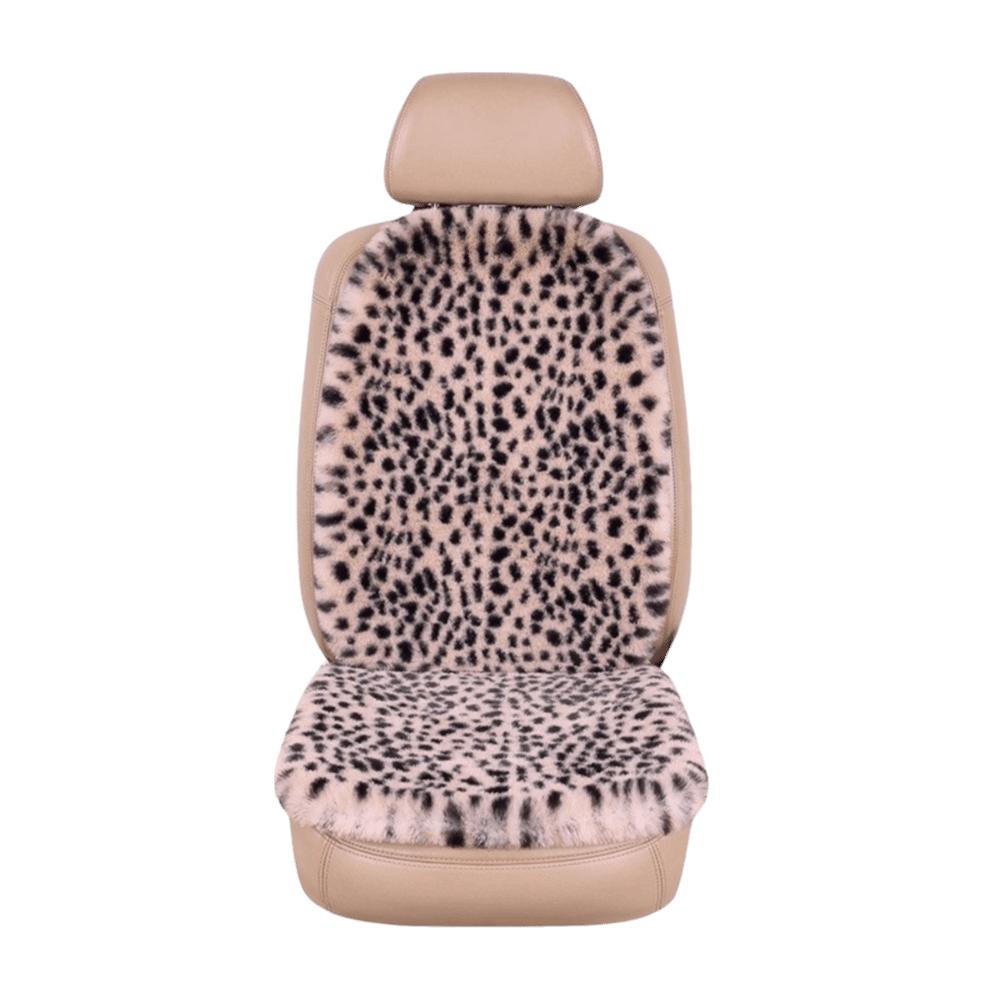 Rabbit Fur Rabbit Fur Car Pad Non-slip Plush Seat Cushion Leopard Print Seat Cover Cushion Front