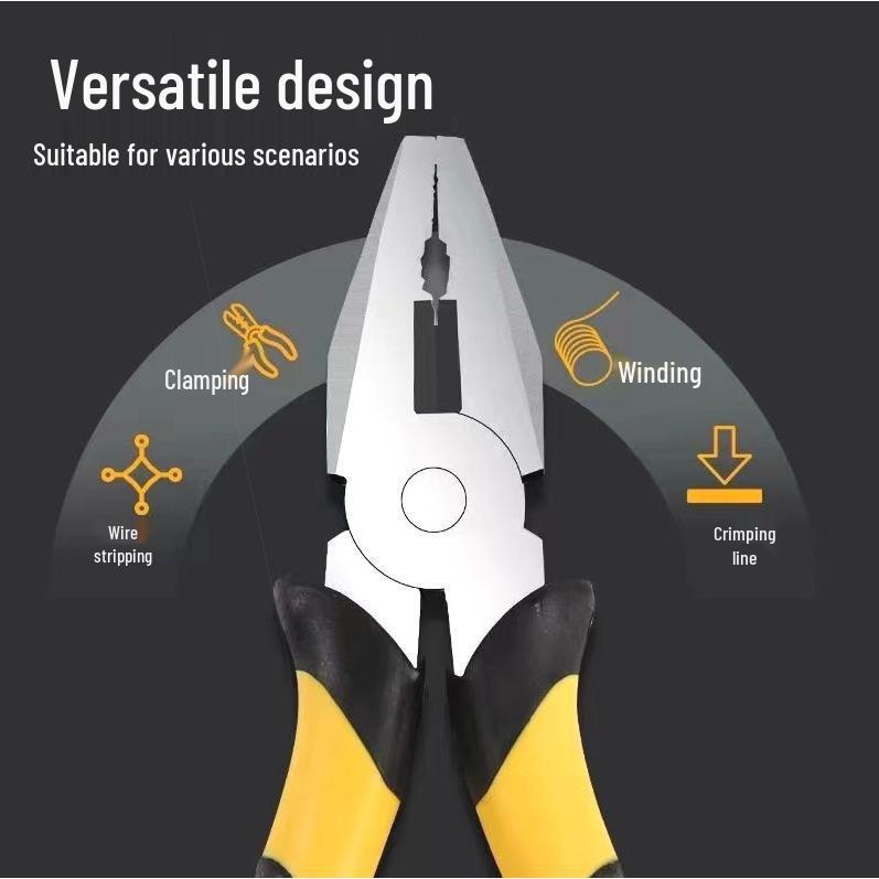 8" & 6" Industrial Grade Needle-Nose Pliers & Wire Cutters - High Hardness, Multi-functional, Household Angled Cutters.