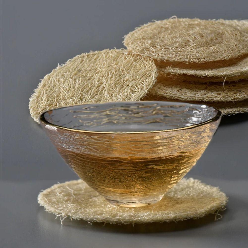 Okrągła Podkładka Pod Filiżankę Herbaty Włókno Luffa Mata Luffa Akcesoria do Zestawu Herbaty Podkładka pod Czajnik Czajnik