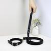 Medium Large Dog Leather Collar Leash Set Adjustable Pet Training Walking Gear
