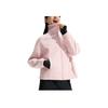 Li-Ning Fitness Series Infrared Warm Anti-Static Stand Collar Casual Loose Fleece Shoulder Dopamine Sweatshirt Women sweatshirt Light-Pink AFDU934-5