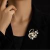 Exquisite Cat Eye Swan Brooch Feminine Corsage, Fashion Suit Personalized Pin Neck Clothing Accessories