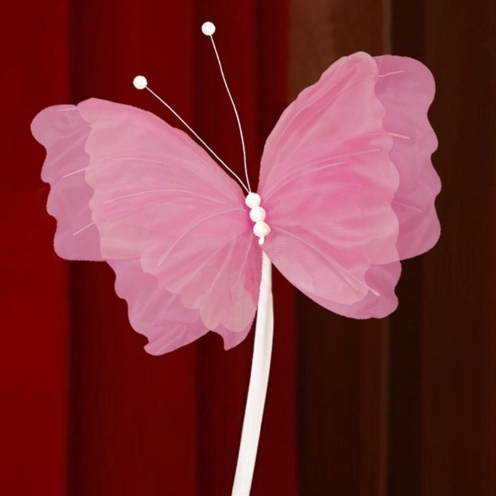 50cm Big Size Wedding Butterfly Ornament Large Simulation Hanging Gauze Butterfly  Wedding Scene