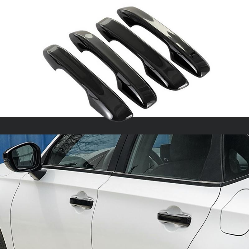 For Honda Civic 11th Gen 2024 Car Carbon Fiber Style Exterior Door Handle Moulding Cover Trim w/Keyless Entry Decor
