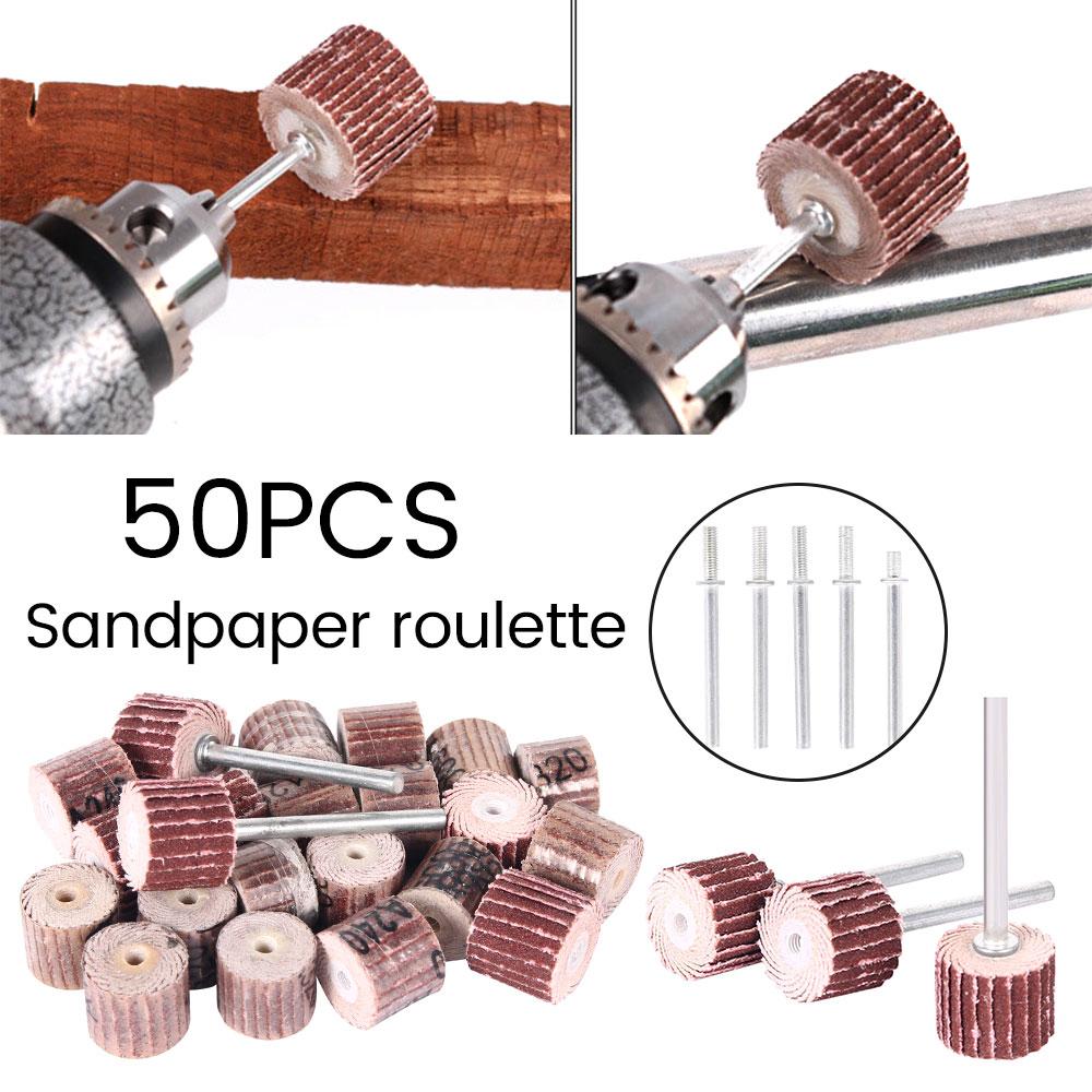 Sanding Grit Flap Polishing Wheels Disc Roulette Dremel Tool Accessories Shutter Impeller Rotary 50PCS Sandpaper For woodworking