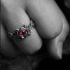Retro Red Heart Rose Ring For Women Dark Gothic Vintage Open Ring Punk Rock Hiphop Accessories Designer Zircon Love Unisex Gift