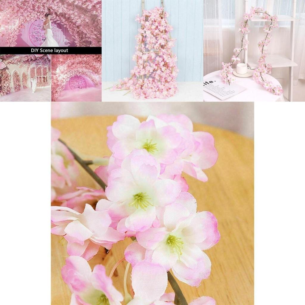 Stunning Pink And White Sakura Fake Flower Garland For Wedding Decorations