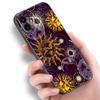 Funny Sun Moon Face Phone Case For Apple iPhone 14 13 12 Mini 11 Pro Max 7 8 XR X XS 7 8 Plus SE 2020 2022 Black Cover