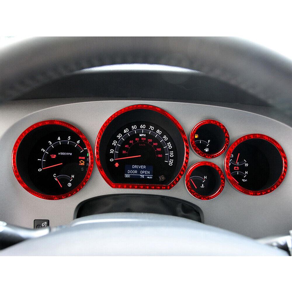 Carbon Fiber Interior Speedometer Accent Cover Trim For Toyota Tundra 07-13, Red