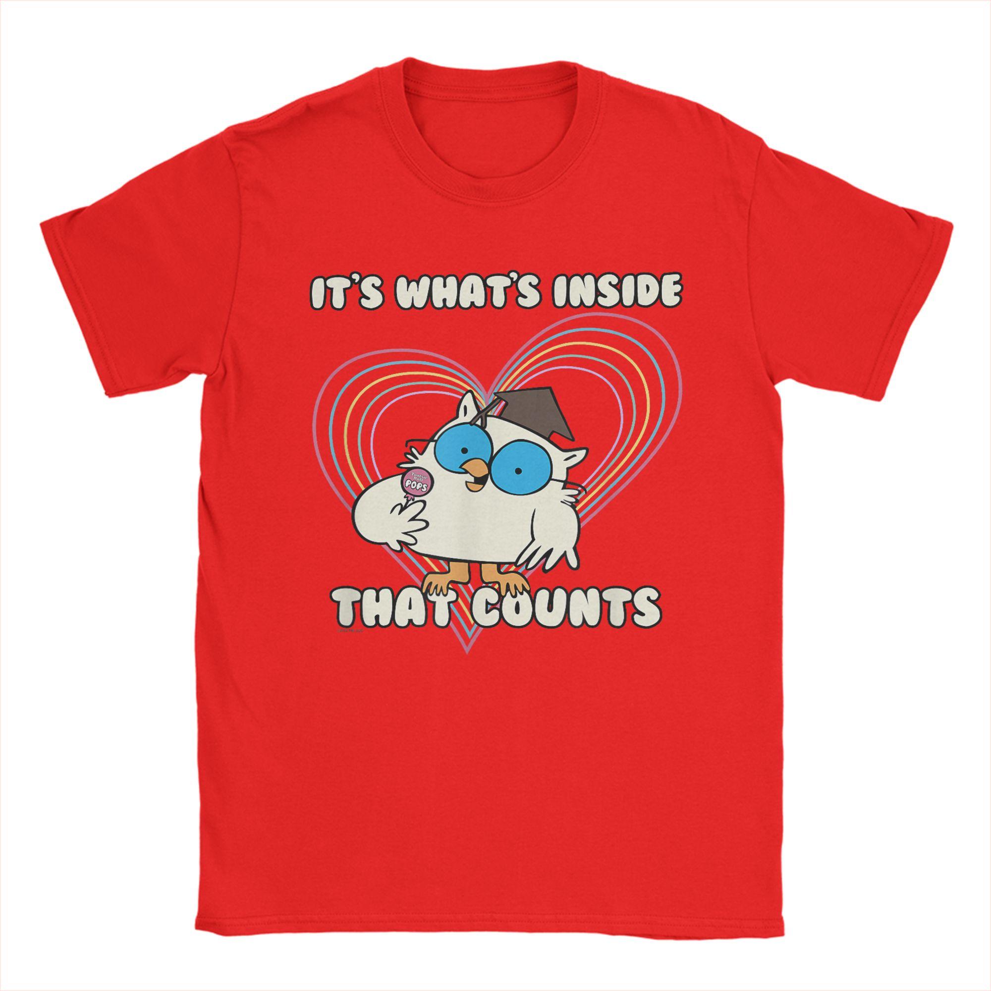 Tootsie Roll Pop It s What s Inside That Counts T-Shirts for Men Crewneck Cotton T Shirt Short Sleeve Tees Gift Clothing S