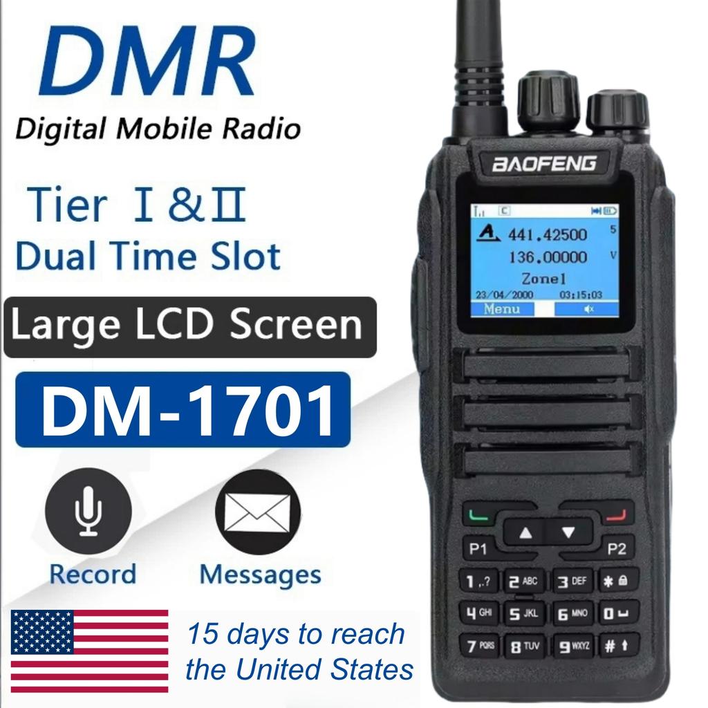 Dm1701 Digitální vysílačka Dmr Rádio+Analogové obousměrné rádio Otevřené Gd77 Dva časové sloty Úroveň 1+2 Lov Kempování Amatérské rádio Baofeng