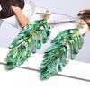 Big Geometric Tassel Resin Korean Fashion Statement Acrylic Hawaii Leaf Pearl Drop Earings Trend Jewelry for Women 2021