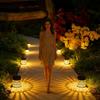Hollow Flower Solar Fence Lights Waterproof Garden Lanterns Decorative Deck & Patio Lighting, for Yard Garden Outdoor Walkway