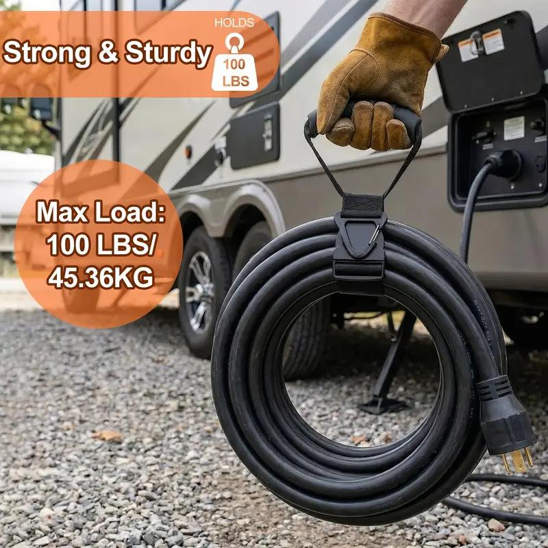 Storage Strap Heavy-Duty Hook Holder With Adjustable Buckle Nylon Heavy Cord Storage Straps Wire Management
