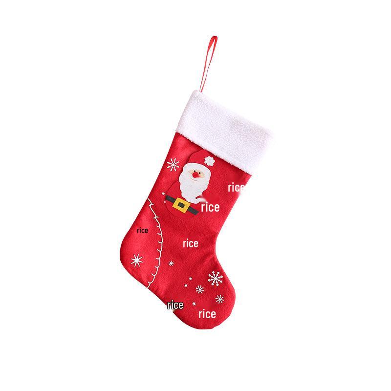 Cross-Border Hot-Selling Christmas Stocking Felt Gift Bag Fireplace Pendant Decoration