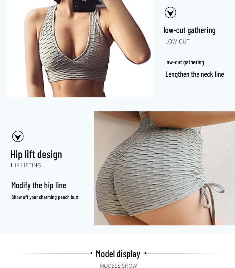 Cross-Border Yoga Shorts & Sports Bra Set - High Waist, Hip Lift, Women's Fitness Apparel