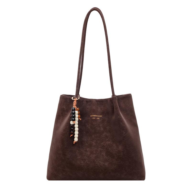 Large-capacity bag women's autumn and winter versatile 2025 new retro texture shoulder bag casual work commuter tote bag