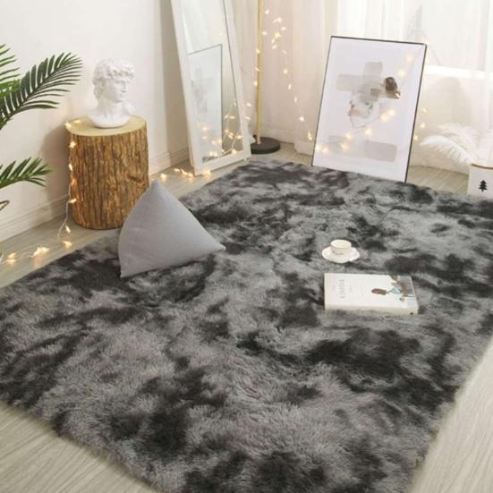 Cute Shaggy Bedside Blanket Floor Mat Carpet Household Living Room Bedroom Decor