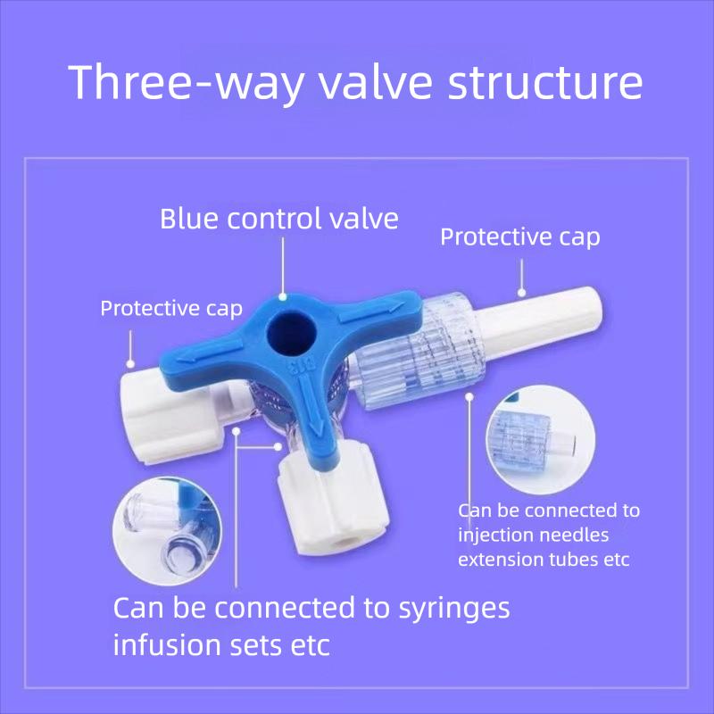 Pet Medical Three-Way Stopcock Disposable Infusion Drug Mixer Adapter Extension Tube Three-Way Valve