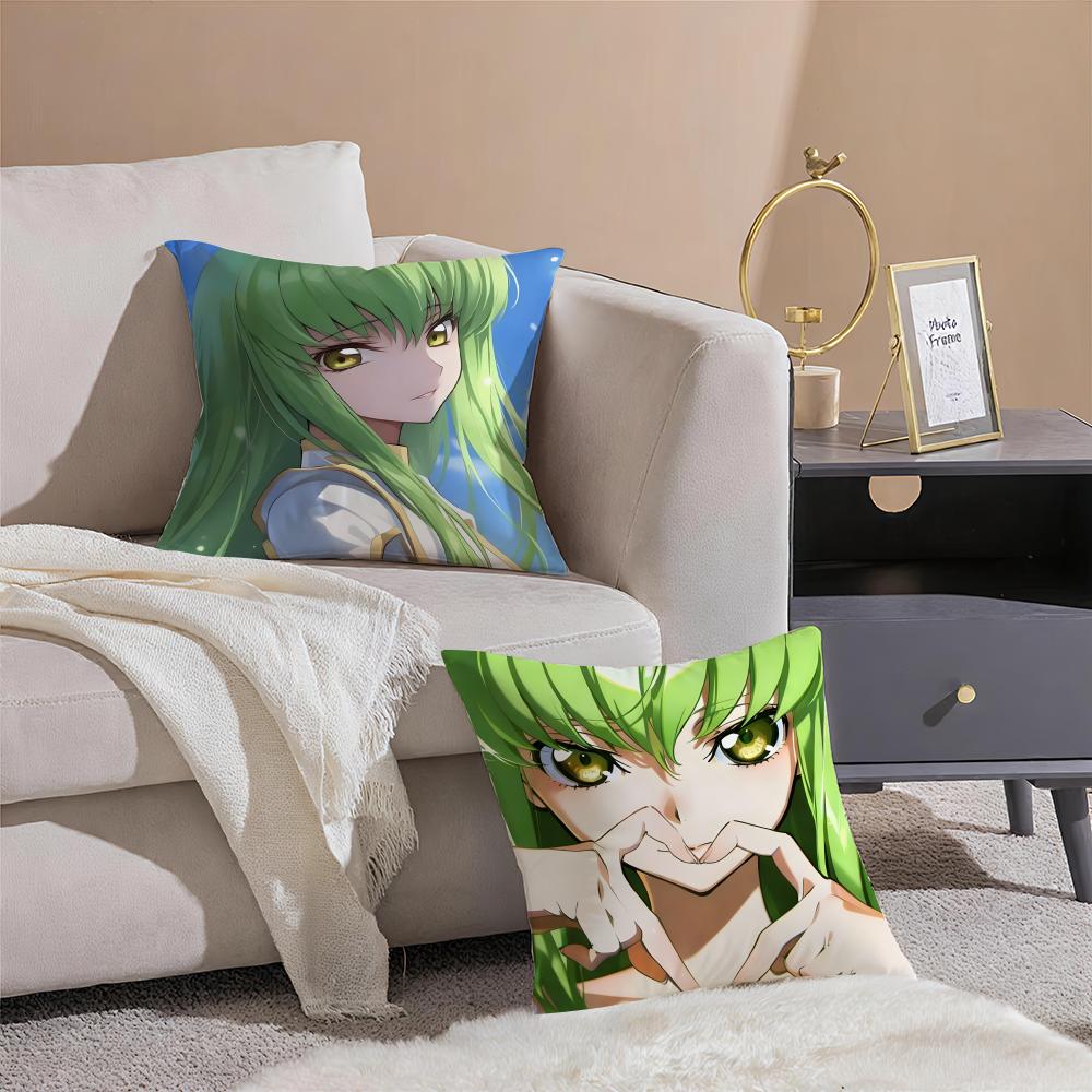 C-Code Geass H-Hangyaku No Lelouch Oudous Cushion Cover Pillowcase Short Plush Invisible Zipper Room Sofa Cushion Cover