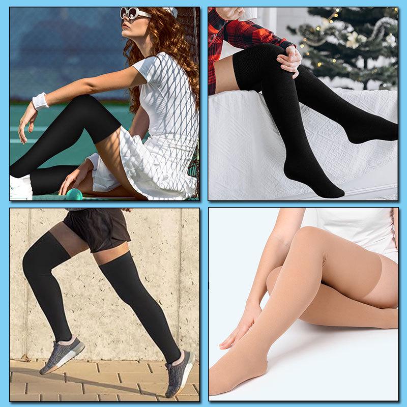 Elastic Over-the-Knee Compression Sports Socks for Men and Women - Cross-Knee Muscle Strength and Support